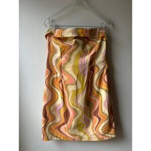 Wild Fable Marble Print Lace Up Strapless Mini Dress NWT Size M Y2K